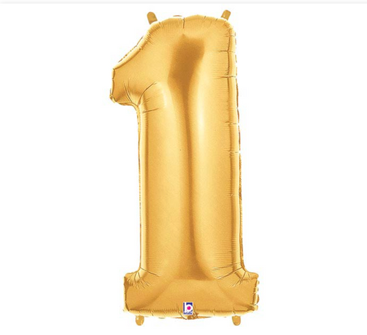 34" GOLD MEGALOON NUMBER BALLOON