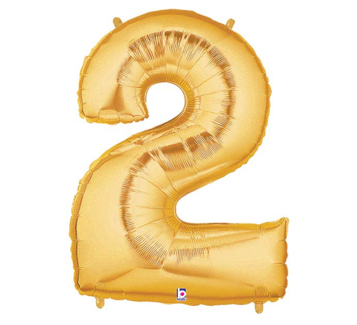 34" GOLD MEGALOON NUMBER BALLOON