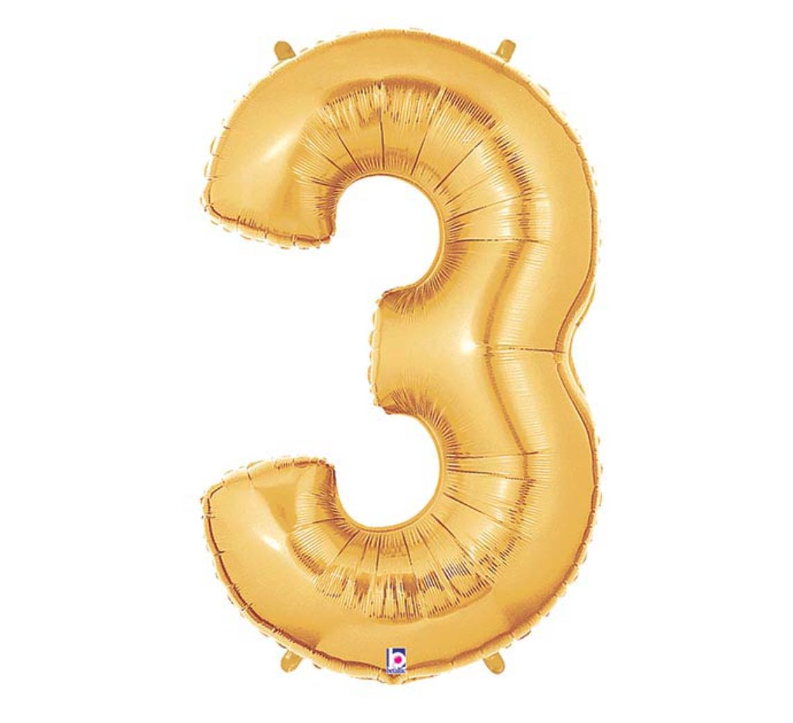 34" GOLD MEGALOON NUMBER BALLOON