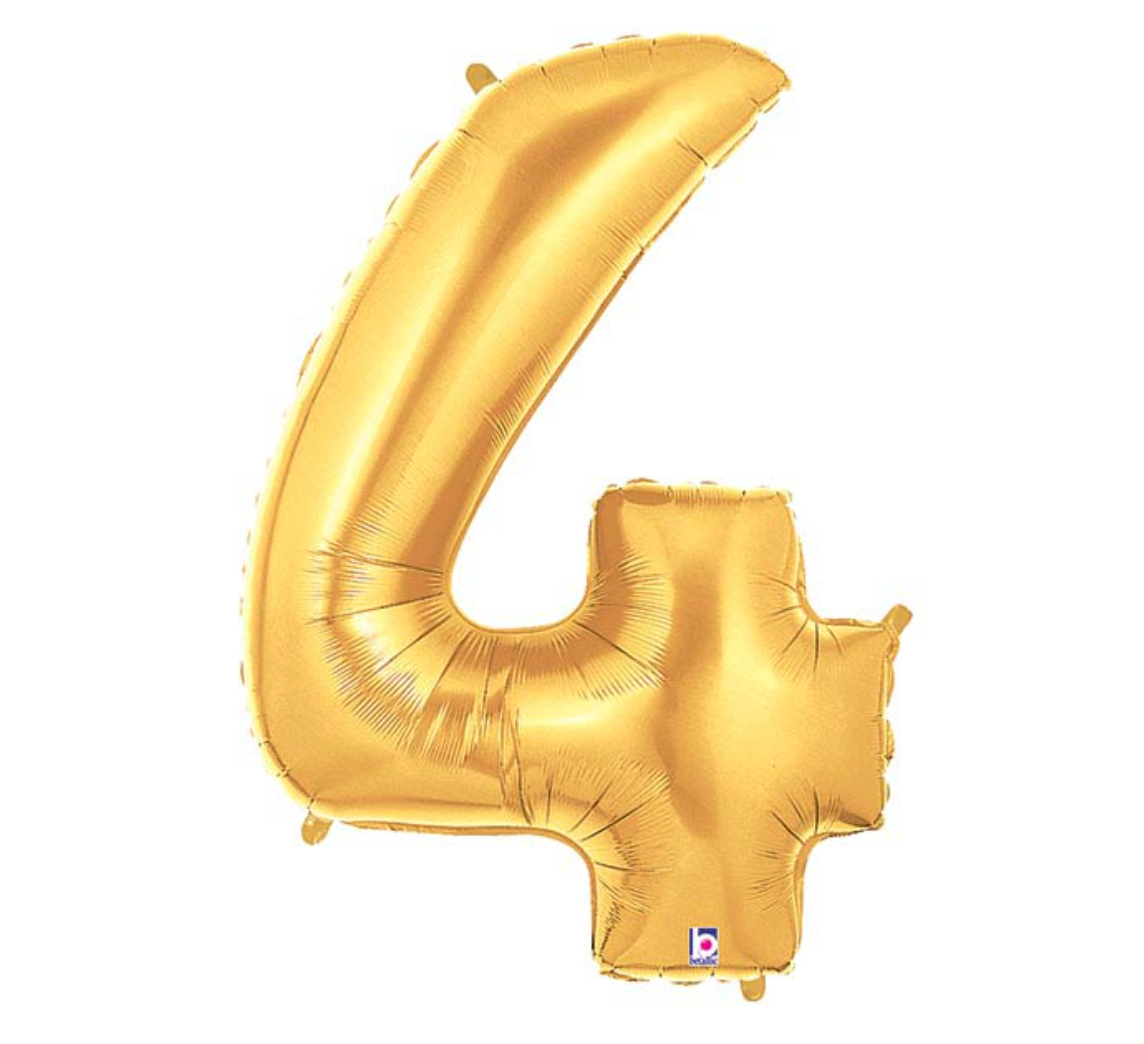 34" GOLD MEGALOON NUMBER BALLOON