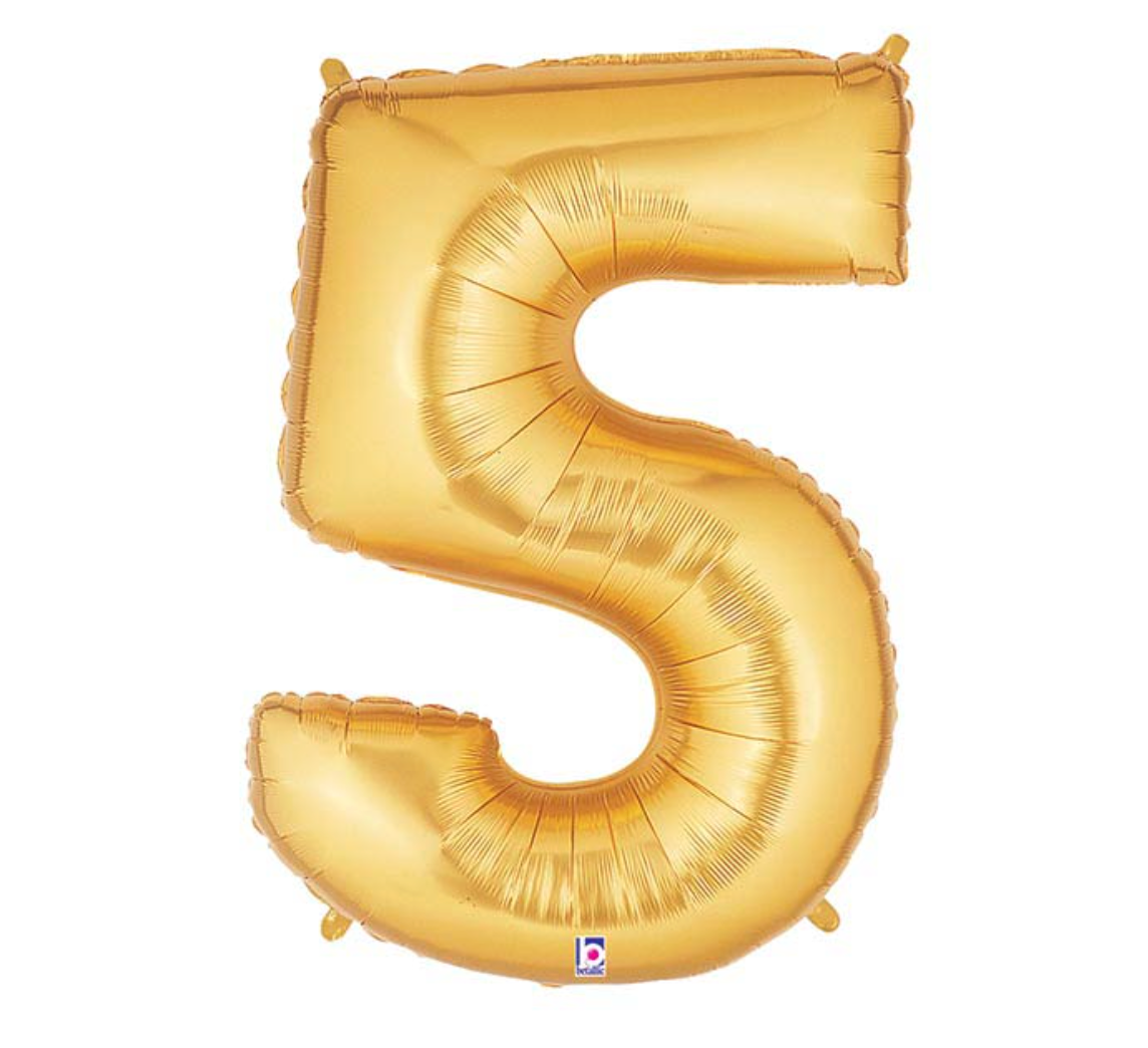 34" GOLD MEGALOON NUMBER BALLOON