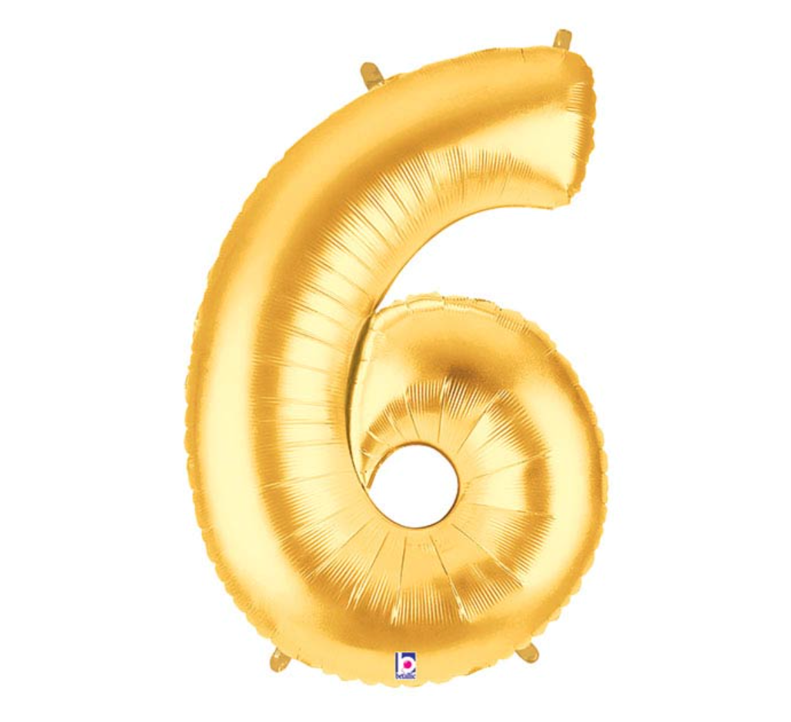 34" GOLD MEGALOON NUMBER BALLOON