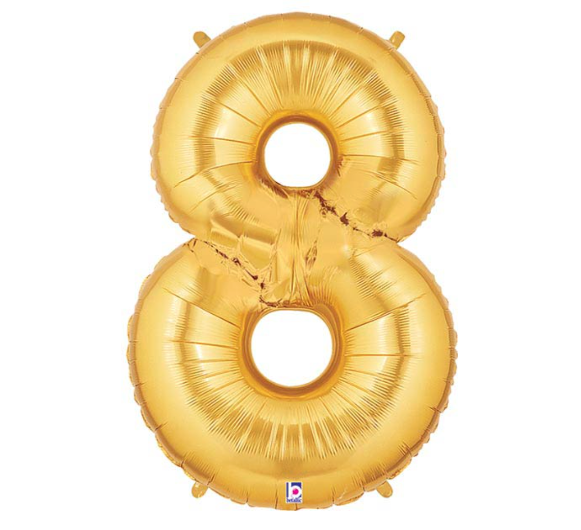 34" GOLD MEGALOON NUMBER BALLOON