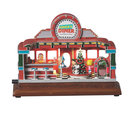 Peanuts Christmas Diner Lighted Musical Rotating Display