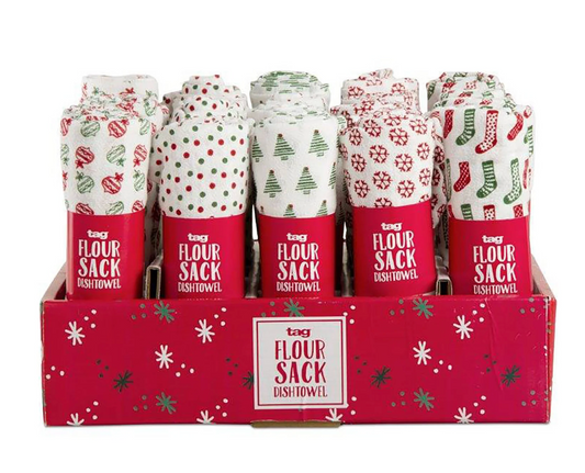 Holiday Flour Sack Dishtowel