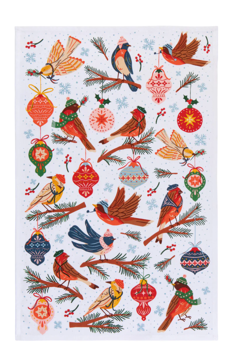 Season's Tweetings Christmas Dishtowel