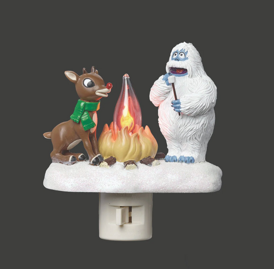 Rudolph & Bumble Flickering Flame Campfire Night-Light