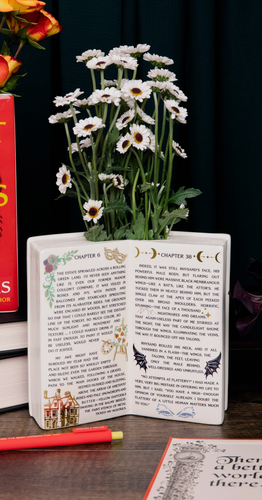 Open Book Vase, A Court of Thorns and Roses