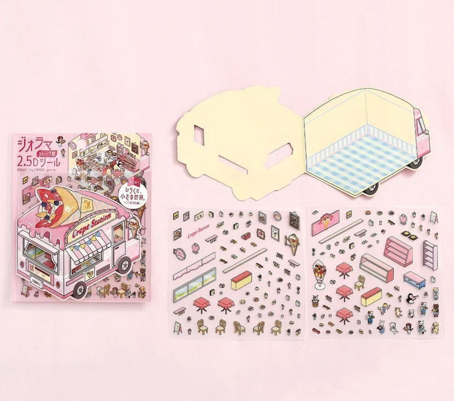 BGM Diorama 2.5D Stickers- Crepe Shop