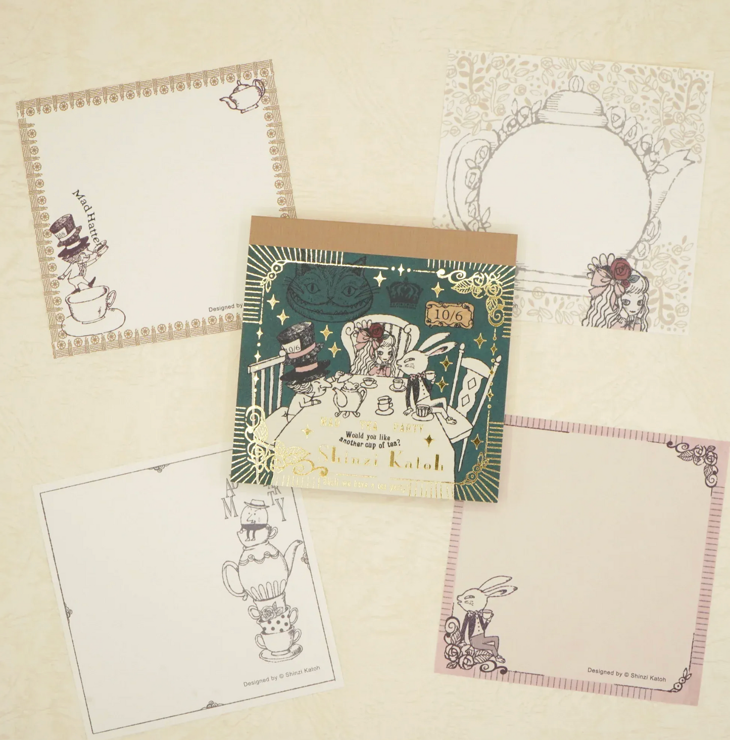 Kinose Shinzi Katoh Square Memo Pad- Mad Tea Party