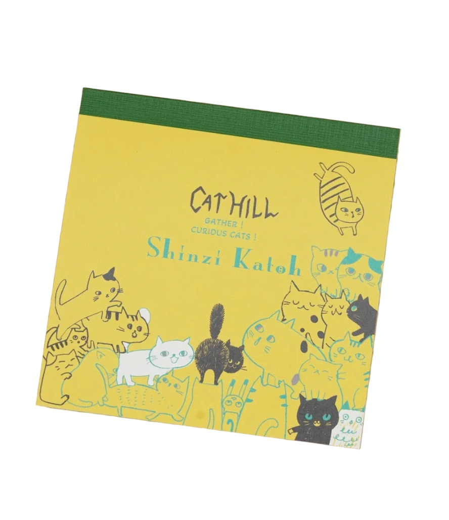 Kinose Shinzi Katoh Square Memo Pad- Cat Hill