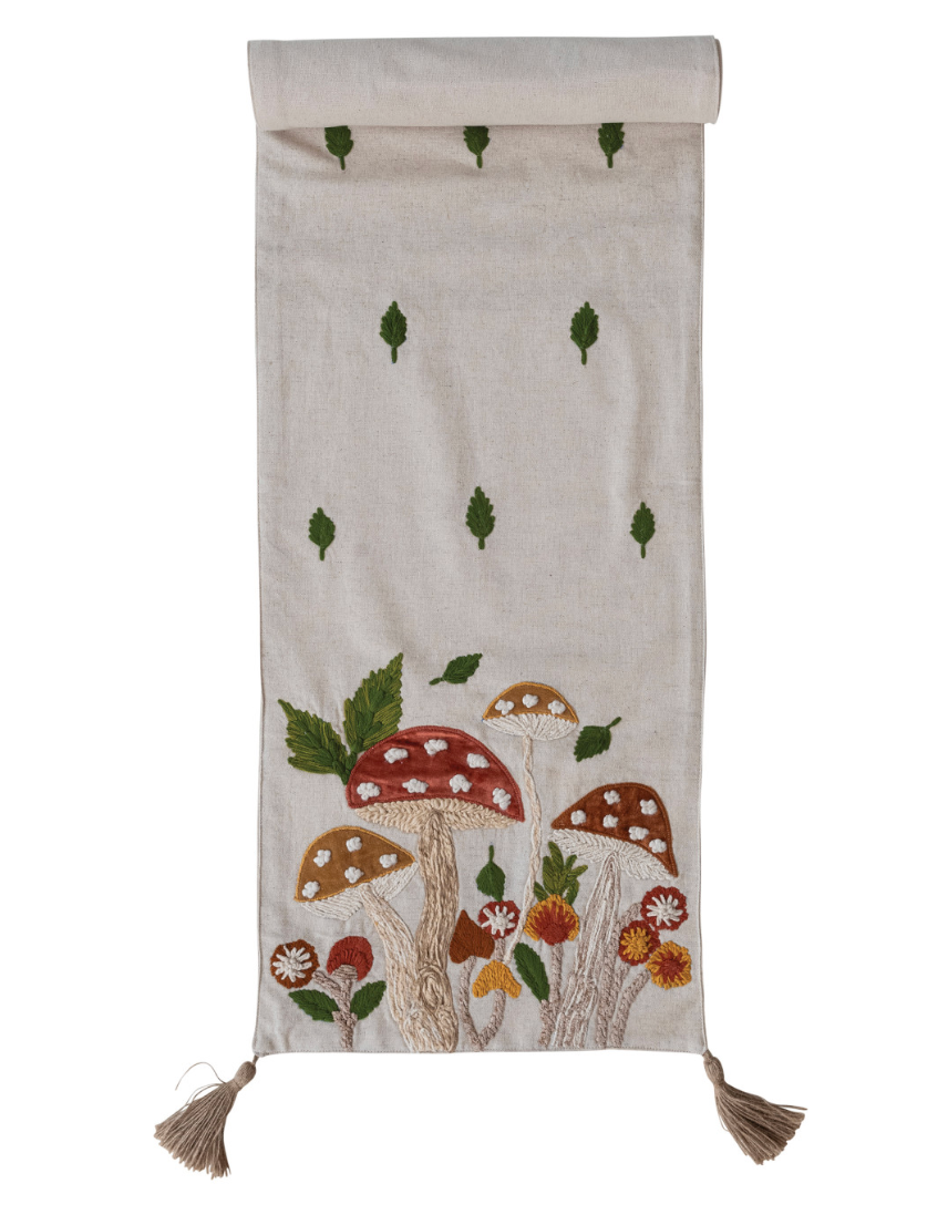 Cotton & Linen Mushroom Table Runner
