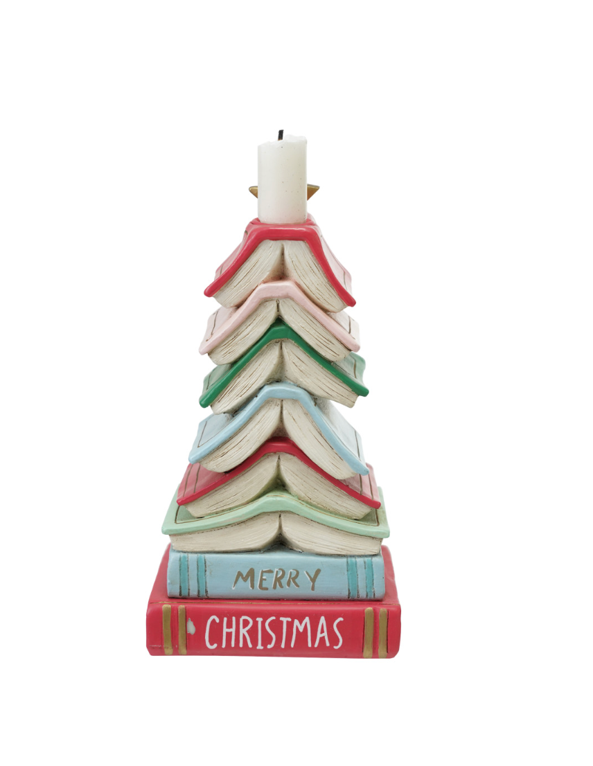 Book Tree Shaped Taper Holder