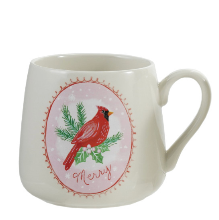 14 oz. Stoneware Mug with Holiday Image & Word
