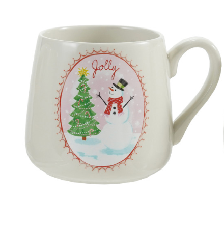 14 oz. Stoneware Mug with Holiday Image & Word