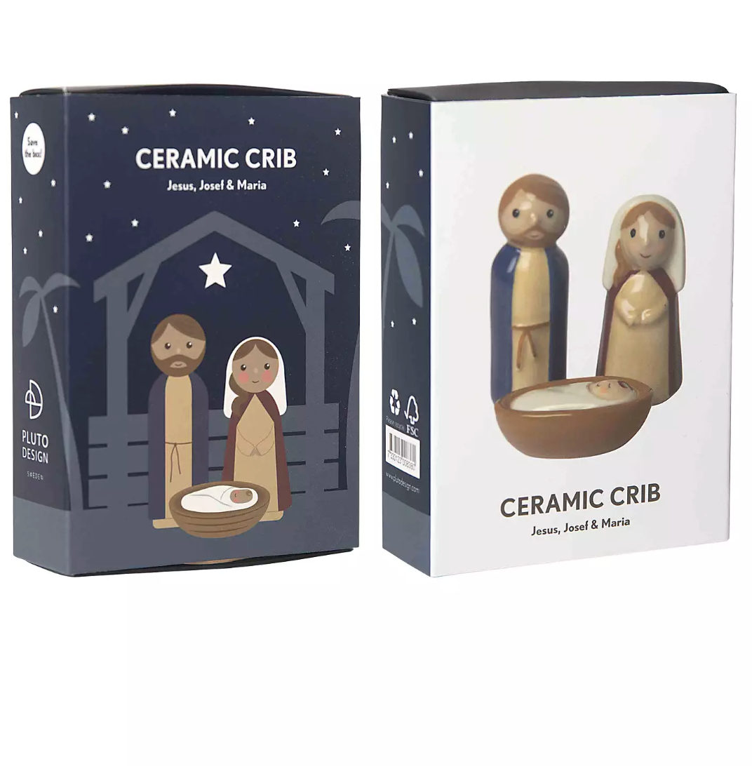 Ceramic Nativity Crib Decoration