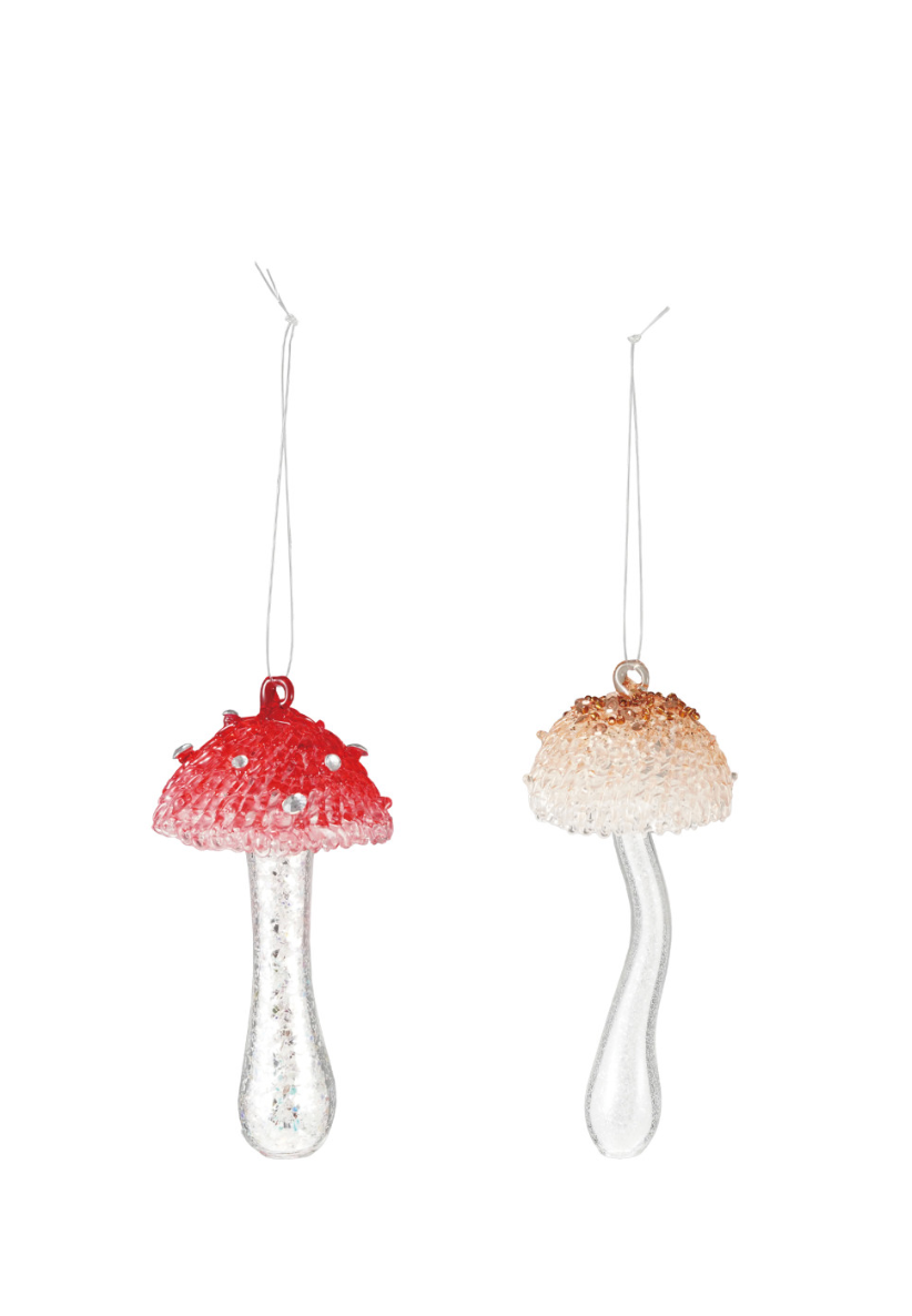 Glass Mushroom Ornament
