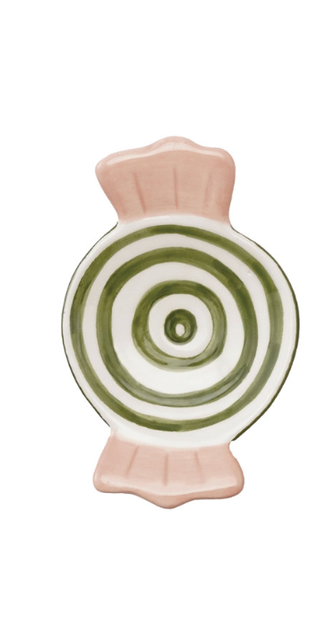 Hand-Painted Ceramic Candy Shaped Dish