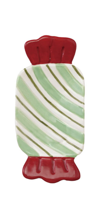Hand-Painted Ceramic Candy Shaped Dish