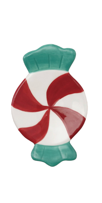Hand-Painted Ceramic Candy Shaped Dish
