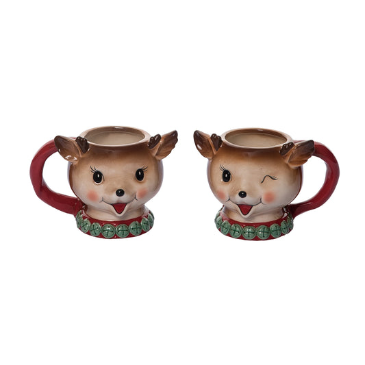 Vintage Christmas Reindeer Mug