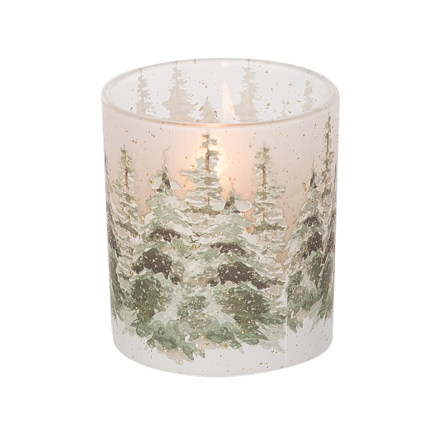 Glass Votive Winter Scene