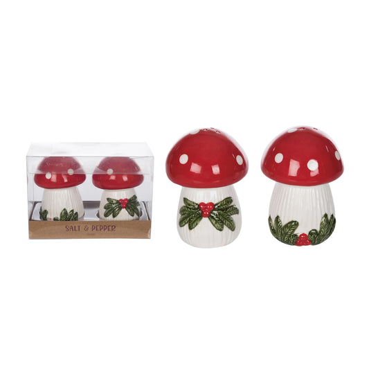 Christmas Mushroom Salt and Pepper Shakers