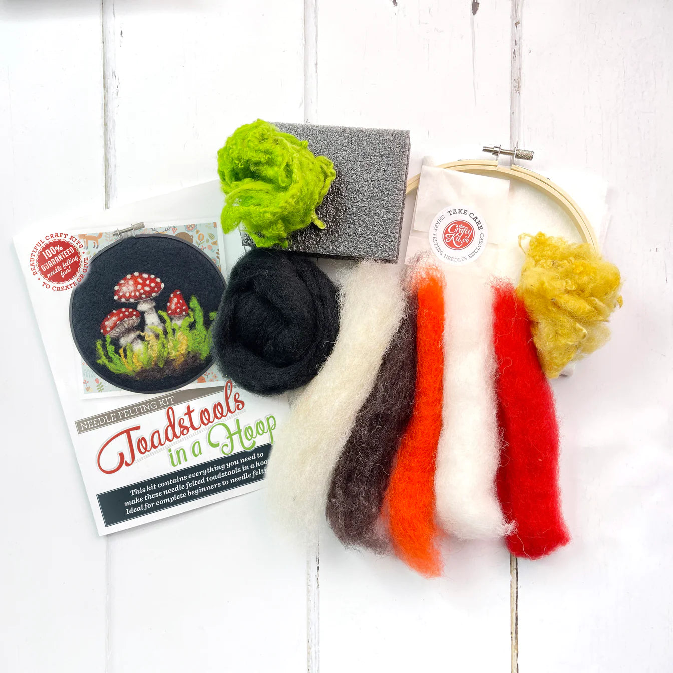 Toadstools in a Hoop Needle Felting Craft Kit