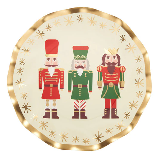 WAVY SALAD PLATE NUTCRACKER CHRISTMAS/8 PKG