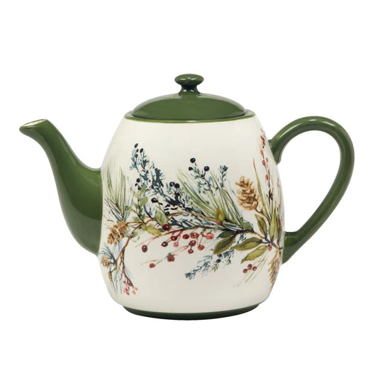 Winters Forest Ceramic Teapot, 36 oz.