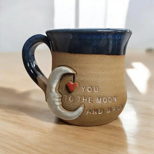 Moon and Back Mug - Handmade Pottery