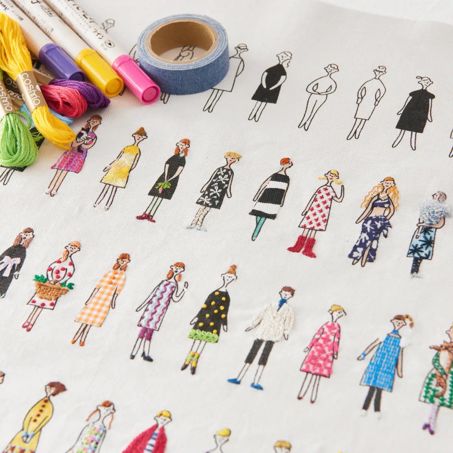 100 Ladies Pattern Embroidery Fabric
