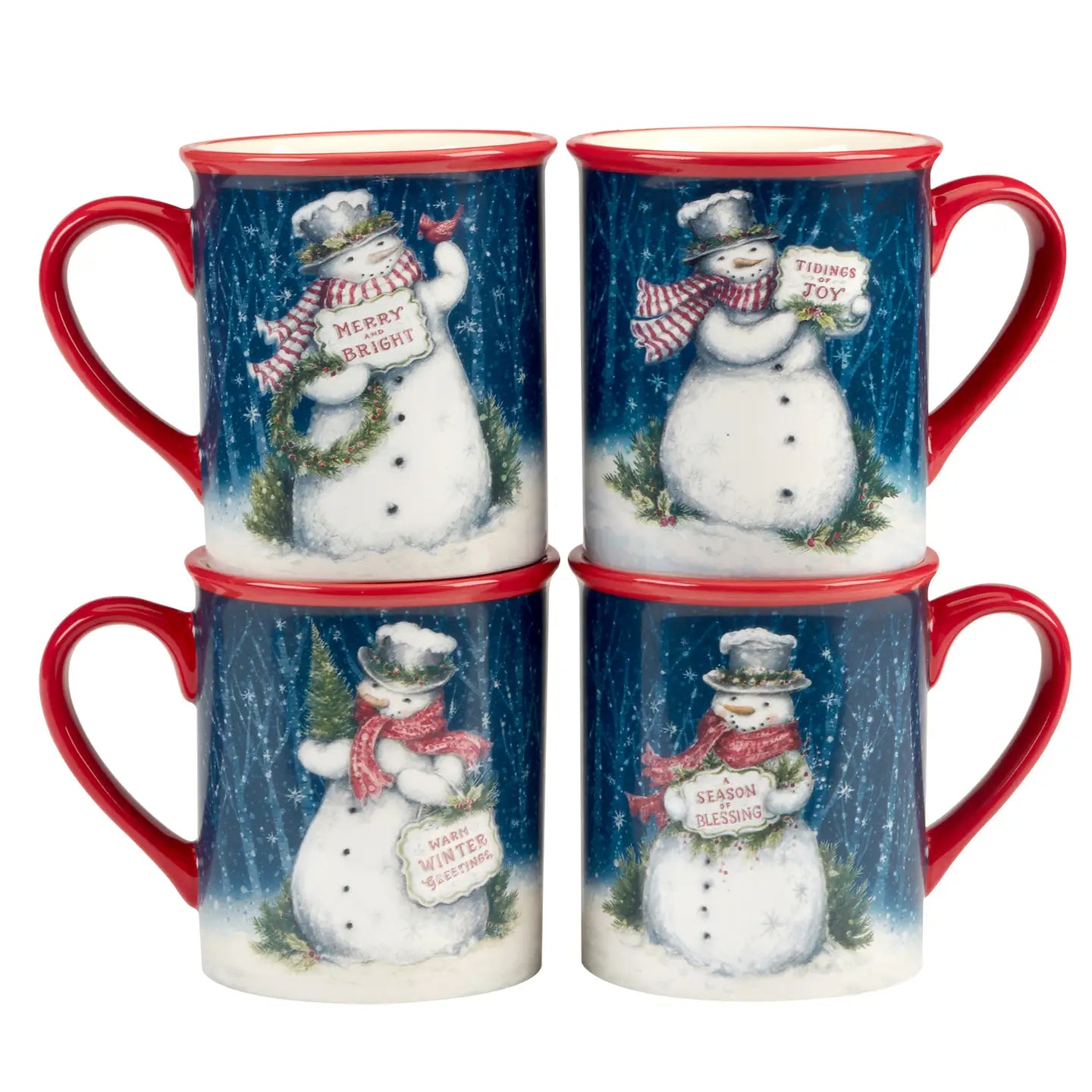 Snowman Greetings Mug 16 oz.  Sold Individually