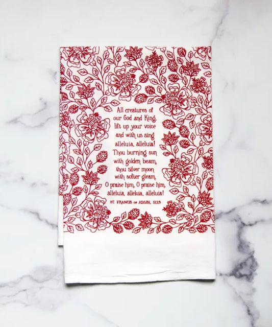 All Creatures of our God and King Hymn Tea Towel