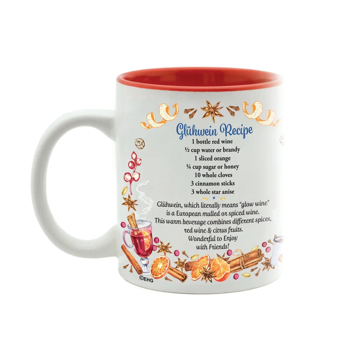 Charming Gluhwein Happiness Is Gluhwein with Friends Ceramic