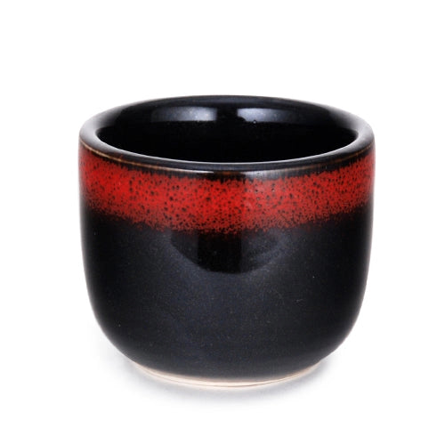 Sake Cup 1.5oz - Red & Black Glazed