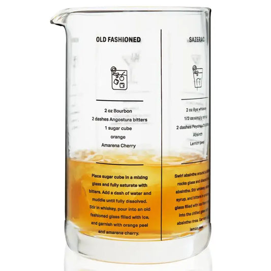 5-Cocktail Recipe Glass Mixing Glass w/ Heavy Base - 17 oz
