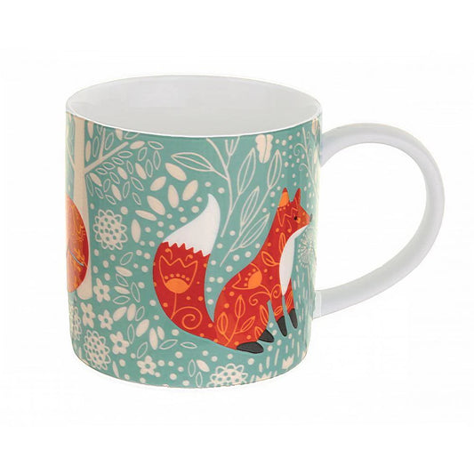 Mug - Foraging Fox (New Bone China, Blue, 250ml)