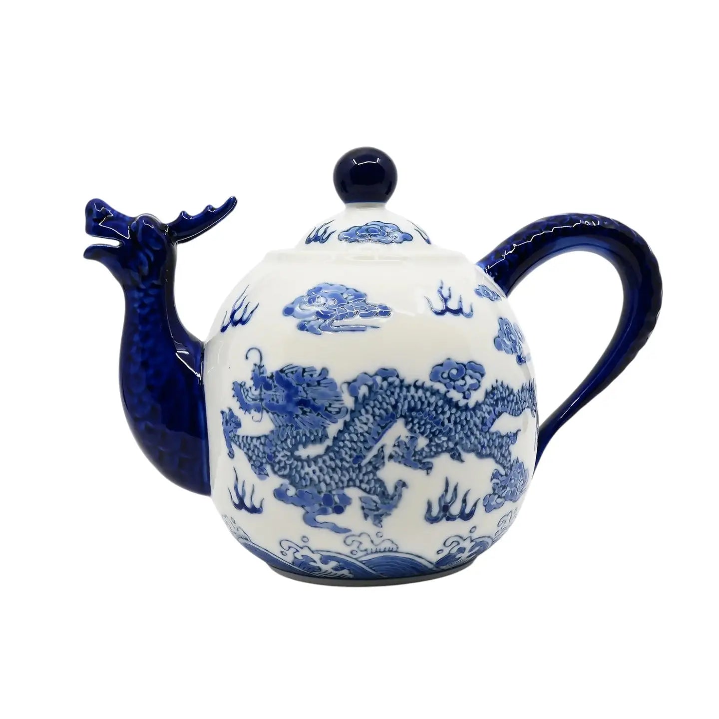 Ryu Dragon Porcelain Teapot with Stainless Steel Strainer, 44 oz
