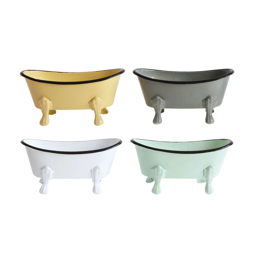 Metal Bathtub Soap Dish 5-1/2"L x 2-3/4"H , 4 Colors to Choose From