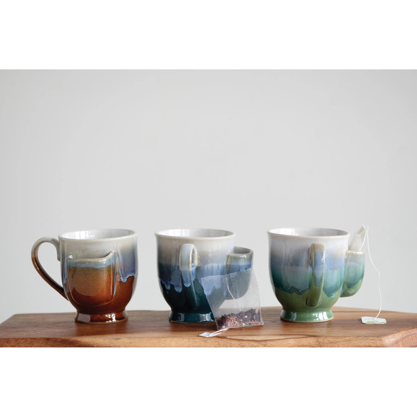 Stoneware Mug with Tea Bag Holder, 3 Colors to choose from