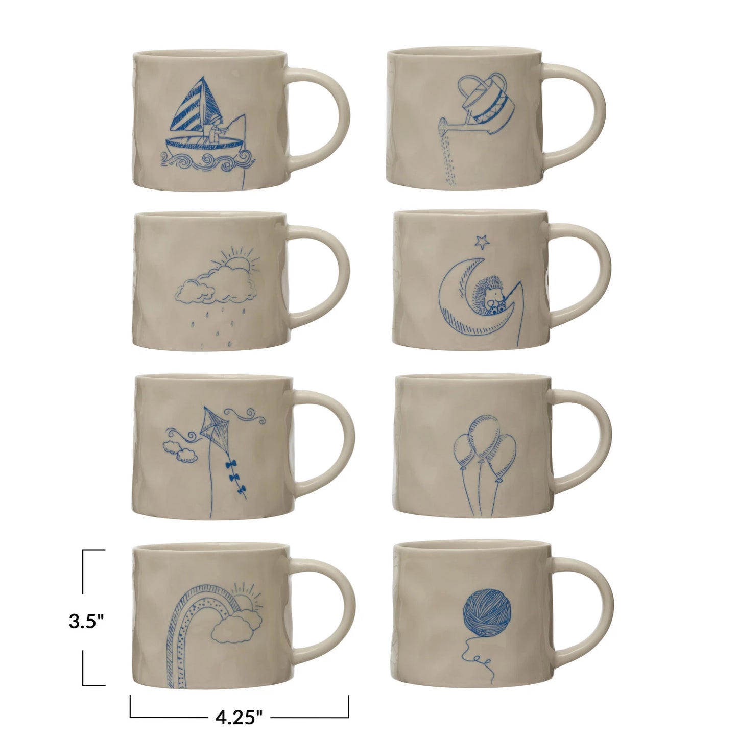 16 oz. Stoneware Mug w/ Wax Relief Image & Secret Image on Bottom, 8 Styles to choose from