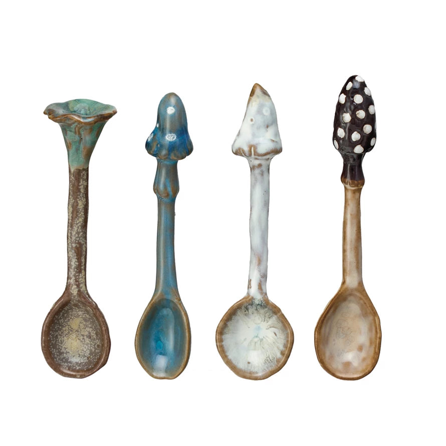 Stoneware Spoon with Mushroom Handle