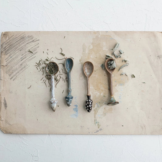 Stoneware Spoon with Mushroom Handle