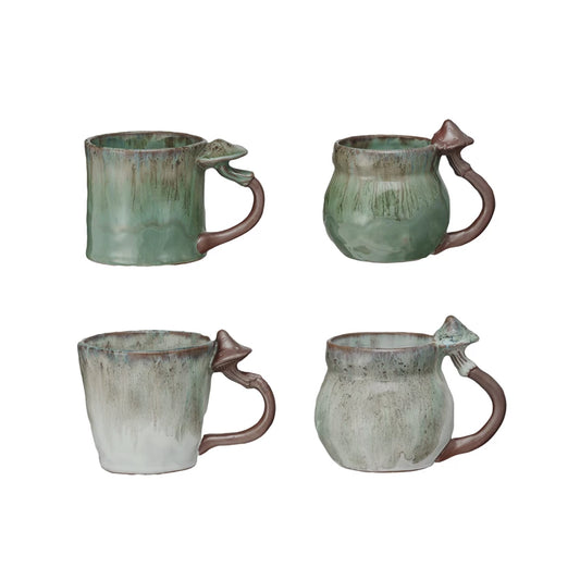 14 oz. Stoneware Mug w/ Mushroom Handle