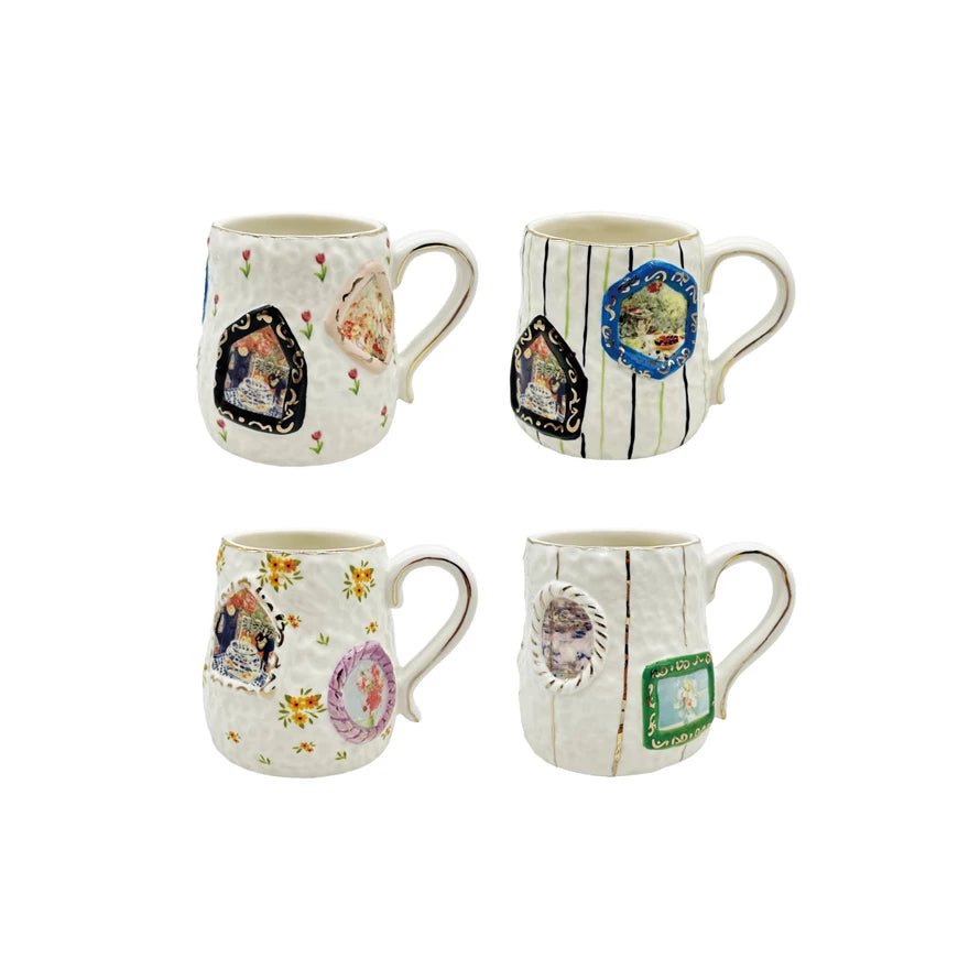 12 oz. Embossed Hand-Painted Mug