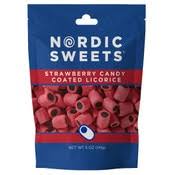 Nordic Sweets® Strawberry Candy Coated Licorice Resealable Peggable Pouch