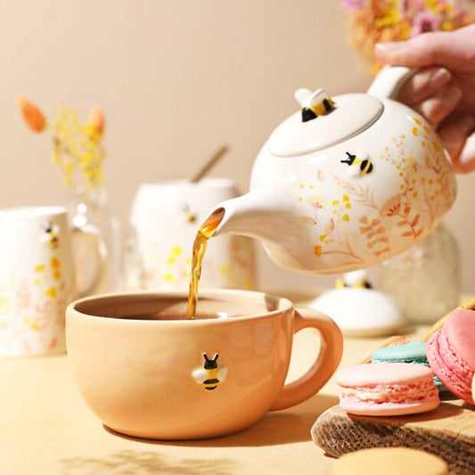 Floral Ceramic Teapot and Mug Set