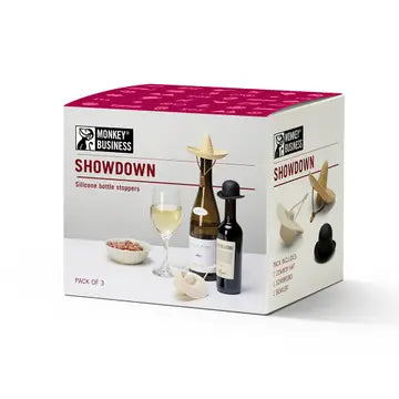 Wine Bottle Stopper Gift Set - 3 Hat Designs | Showdown