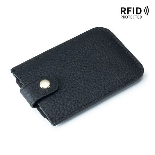 Ultra-Thin Layered Drawstring Leather Card Holder